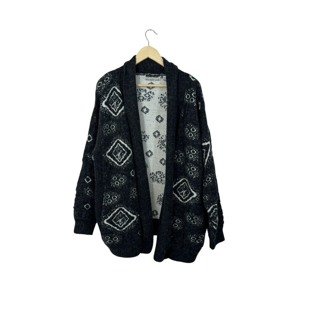 Vintage Bramble Lane Medium Sweater Grandpa Cardigan Wool Blend Oversized Womens
